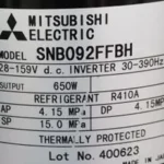SNB092FGCH Mitsubishi frequency conversion rotor air conditioning compressor refrigeration R410A SNB092FFBH view