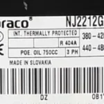 NJ9238GS NJ2212GS 380V R404A EMBRACO Refrigerator Refrigerating Compressor view
